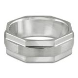 8 MM Alternative Mens Wedding Band in White Tungsten (MDVBA0036)