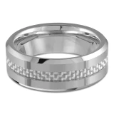 8 MM Alternative Mens Wedding Band in White Tungsten (MDVBA0040)