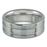 8 MM Alternative Mens Wedding Band in White Tungsten (MDVBA0041)