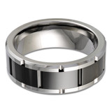 8 MM Alternative Mens Wedding Band in White Tungsten (MDVBA0047)