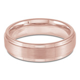 6 MM Alternative Mens Wedding Band in Rose Tungsten 14K Gold Plated (MDVBA0050)