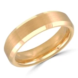 6 MM Alternative Mens Wedding Band in Yellow Tungsten 14K Gold Plated (MDVBA0051)