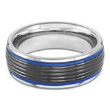 8 MM Alternative Mens Wedding Band in White Tungsten (MDVBA0058)
