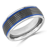 8 MM Alternative Mens Wedding Band in White Tungsten (MDVBA0058)