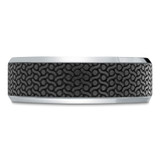 7 MM Carbon Fiber Center Alternative Mens Wedding Band in 14K White Gold (MDVBA0060)