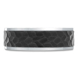 7 MM Carbon Fiber Center Alternative Mens Wedding Band in 14K White Gold (MDVBA0062)