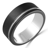 8 MM Alternative Mens Wedding Band in Black Tungsten (MDVBA0101)