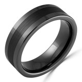 8 MM Alternative Mens Wedding Band in White Tungsten (MDVBA0102)