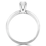 Round Lab Created Diamond Knife Edge Solitaire Engagement Ring in White Gold (MVSS1002-W)