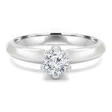 Round Lab Created Diamond 6-Prong Solitaire Engagement Ring in White Gold (MVSS1009-W)