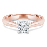 Round Lab Created Diamond Solitaire Engagement Ring in Rose Gold (MVSS1012-R)