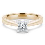Princess Lab Created Diamond Solitaire Engagement Ring in Yellow Gold (MVSS1013-Y)
