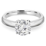Round Lab Created Diamond Solitaire Engagement Ring in White Gold (MVSS1014-W)