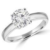 Round Lab Created Diamond Solitaire Engagement Ring in White Gold (MVSS1014-W)