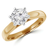 Round Lab Created Diamond 6-Prong Solitaire Engagement Ring in Yellow Gold (MVSS1015-Y)