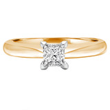 Princess Lab Created Diamond V Prong Solitaire Engagement Ring in Yellow Gold (MVSS1017-Y)
