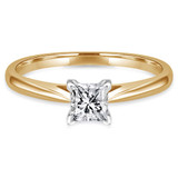 Princess Lab Created Diamond Solitaire Engagement Ring in Yellow Gold (MVSS1019-Y)