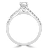 Round Lab Created Diamond Solitaire with Accents Engagement Ring in White Gold (MVSS1022-W)