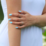 Round Lab Created Diamond Solitaire with Accents Engagement Ring in White Gold (MVSS1022-W)