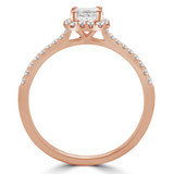 Princess Lab Created Diamond Cushion Halo Engagement Ring in Rose Gold (MVSS1023-R)
