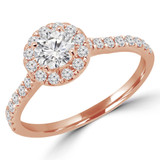 Round Lab Created Diamond Round Halo Engagement Ring in Rose Gold (MVSS1033-R)