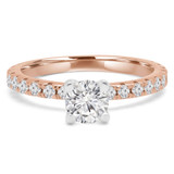 Round Lab Created Diamond Solitaire with Accents Engagement Ring in Rose Gold (MVSS1034-R)