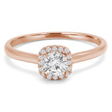 Round Lab Created Diamond Cushion Halo Engagement Ring in Rose Gold (MVSS1037-R)