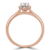 Round Lab Created Diamond Cushion Halo Engagement Ring in Rose Gold (MVSS1037-R)
