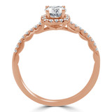 Round Lab Created Diamond Cushion Halo Engagement Ring in Rose Gold (MVSS1039-R)