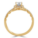 Round Lab Created Diamond Cushion Halo Engagement Ring in Yellow Gold (MVSS1039-Y)