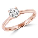 Round Lab Created Diamond Solitaire Engagement Ring in Rose Gold (MVSS1041-R)