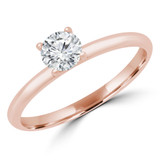 Round Lab Created Diamond Solitaire Engagement Ring in Rose Gold (MVSS1042-R)