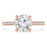 Round Lab Created Diamond Solitaire with Accents Engagement Ring in Rose Gold (MVSS1050-R)