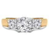 Round Lab Created Diamond Three-Stone Engagement Ring in Yellow Gold (MVSX1001-Y)