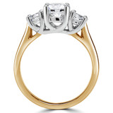 Round Lab Created Diamond Three-Stone Engagement Ring in Yellow Gold (MVSX1001-Y)