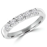 Round Lab Created Diamond Five-Stone Anniversary Wedding Band Ring in White Gold (MVSX1006-W)
