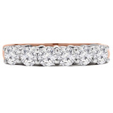 Round Lab Created Diamond Six-Stone Anniversary Wedding Band Ring in Rose Gold (MVSX1007-R)