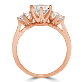Round Lab Created Diamond Three-Stone Engagement Ring in Rose Gold (MVSX1018-R)