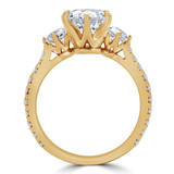 Round Lab Created Diamond Three-Stone Engagement Ring in Yellow Gold with Accents (MVSX1020-Y)