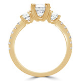 Round Lab Created Diamond Three-Stone Engagement Ring in Yellow Gold with Accents (MVSX1022-Y)