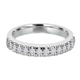 Round Lab Created Diamond Semi-Eternity Wedding Band Ring in White Gold (MVSXB1003-W)