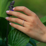 Round Lab Created Diamond Semi-Eternity Wedding Band Ring in Rose Gold (MVSXB1004-R)