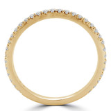Round Lab Created Diamond Semi-Eternity Wedding Band Ring in Yellow Gold (MVSXB1007-Y)