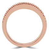 Round Lab Created Diamond Semi-Eternity Wedding Band Ring in Rose Gold (MVSXB1009-R)