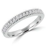Round Lab Created Diamond Semi-Eternity Wedding Band Ring in White Gold (MVSXB1009-W)
