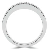 Round Lab Created Diamond Semi-Eternity Wedding Band Ring in White Gold (MVSXB1009-W)