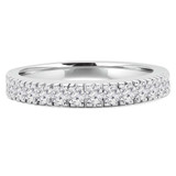 Round Lab Created Diamond Semi-Eternity Wedding Band Ring in White Gold (MVSXB1010-W)
