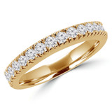 Round Lab Created Diamond Semi-Eternity Wedding Band Ring in Yellow Gold (MVSXB1010-Y)