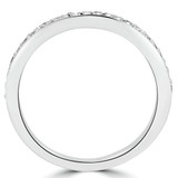 Round Lab Created Diamond Semi-Eternity Wedding Band Ring in White Gold (MVSXB1011-W)