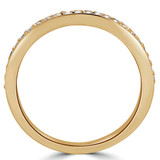 Round Lab Created Diamond Semi-Eternity Wedding Band Ring in Yellow Gold (MVSXB1011-Y)